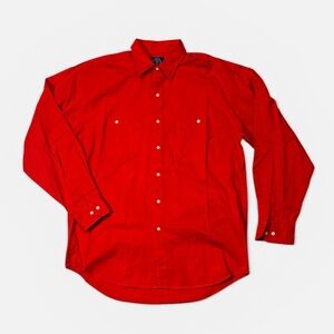 VINTAGE NEW Gap mens M Medium red solid button up casual shirt dead stock NWT